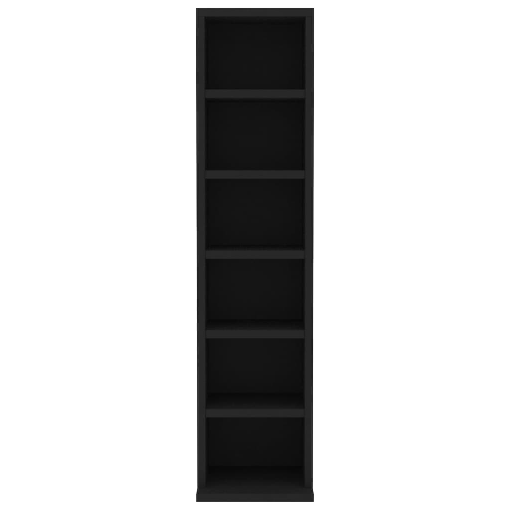 NNEVL CD Cabinet Black 21x20x88 cm Engineered Wood