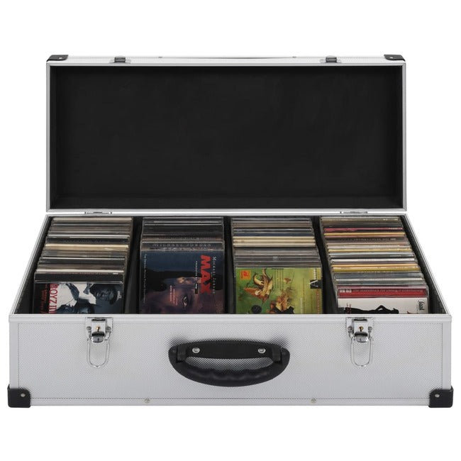 NNEVL CD Case for 80 CDs Aluminium ABS Silver
