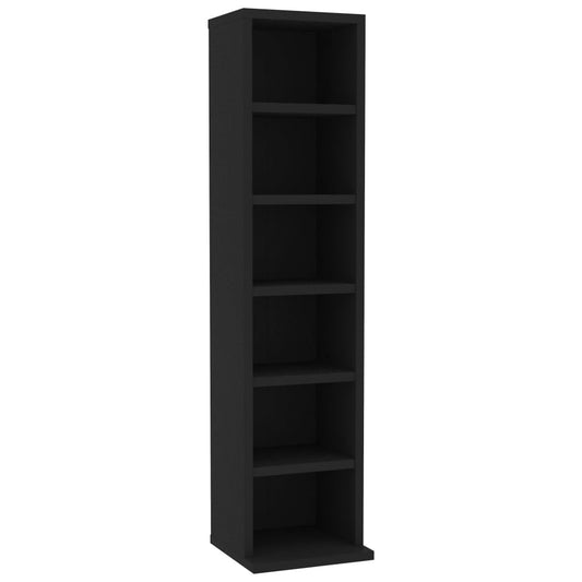 NNEVL CD Cabinet Black 21x20x88 cm Engineered Wood