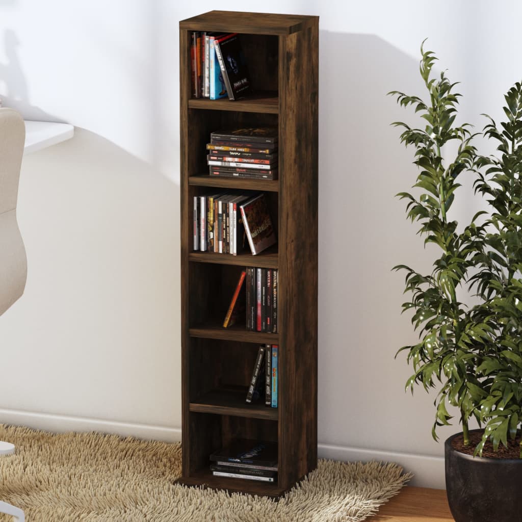 NNEVL CD Cabinet Smoked Oak 21x20x88 cm Engineered Wood