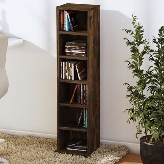 NNEVL CD Cabinet Smoked Oak 21x20x88 cm Engineered Wood